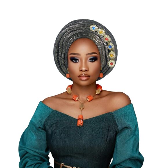 Accessories - 8299 Nigerian hat African auto gele Headscarf hat,Nigerian Headwraps